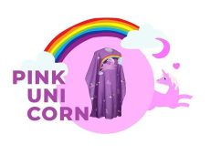 Olivia Garden beterítőkendő Kids Unicorn Pink